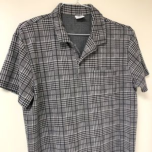 Men’s Premium Black & White Plaid Dress Shirt